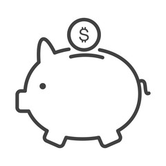 Piggy with coin symbol