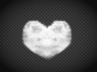 Realistic Shape of Hearth Cloud Vector Illustration on Transparent Background