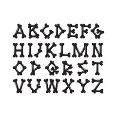 Alphabet of bones, the constructor for T-shirt prints