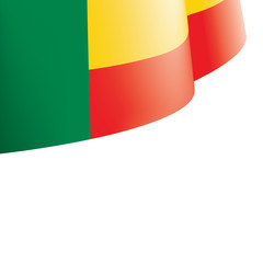 Benin flag, vector illustration on a white background