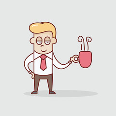 businessman cartoon vector illustration coffee break