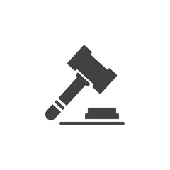 Auction hammer vector icon. filled flat sign for mobile concept and web design. Judge Gavel simple solid icon. Symbol, logo illustration. Pixel perfect vector graphics