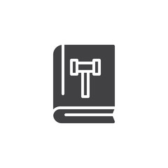 Law book vector icon. filled flat sign for mobile concept and web design. Code of conduct simple solid icon. Symbol, logo illustration. Pixel perfect vector graphics