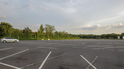 outdoor car parking lot in the evening © moxumbic