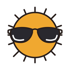 Obraz premium Sun with sunglasses
