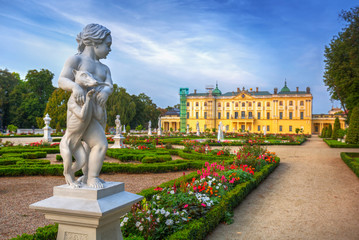 Beautiful gardens of the Branicki Palace in Bialystok, Poland