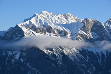 Alpine Close-up with Cloud in Foreground, Switzerland