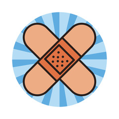 Bandage crossed symbol round emblem