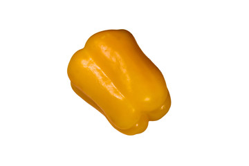 Ripe yellow pepper isolated on a white background