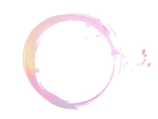 飛び散りのあるピンクの輪