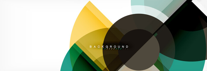 Abstract background - multicolored circles, trendy minimal geometric design