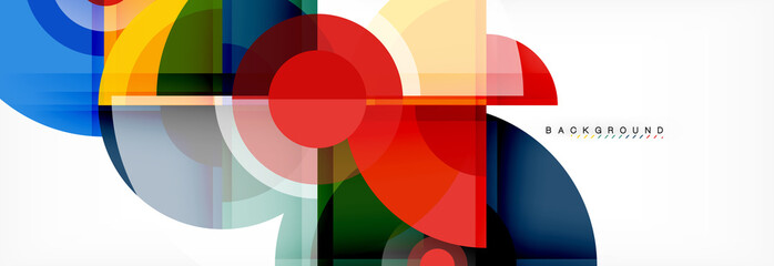 Fototapeta premium Abstract background - multicolored circles, trendy minimal geometric design