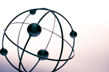 Molecule and DNA model in studio