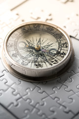 Vintage compass in business concept - strategy