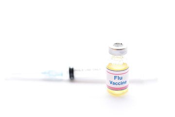 Bottle of Flu vaccine for injection, protective vaccine for influenza virus
