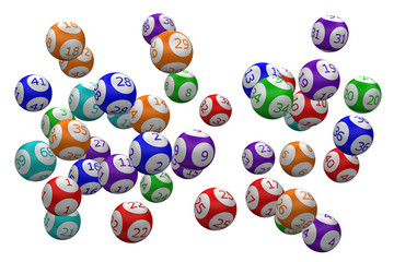 Color lotto ball. 3D rendering.