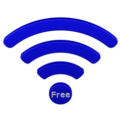 Free wifi sign. 3D rendering.