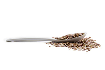 Scattered flax seeds