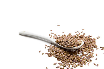 Scattered flax seeds