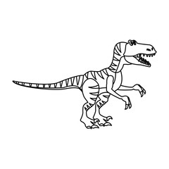 Fototapeta na wymiar raptor dinosaur cartoon