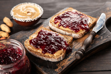 Peanut butter and jelly sandwich