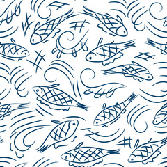 fish seamless vector pattern