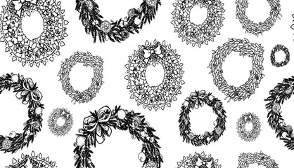 Christmas wreath pattern