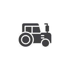 Tractor vector icon. filled flat sign for mobile concept and web design. agriculture simple solid icon. Symbol, logo illustration. Pixel perfect vector graphics