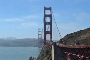 Golden gate bridge, tower structure, San Francisco,  suspension, steel, landmark, USA, poster, print, California, road bridge, travel, sky.