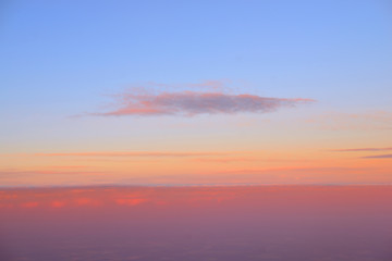 Beautiful sky as twilight times. Pink sky above the clouds