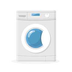 Waschmaschine Flat Design Icon isoliert auf weißem Hintergrund