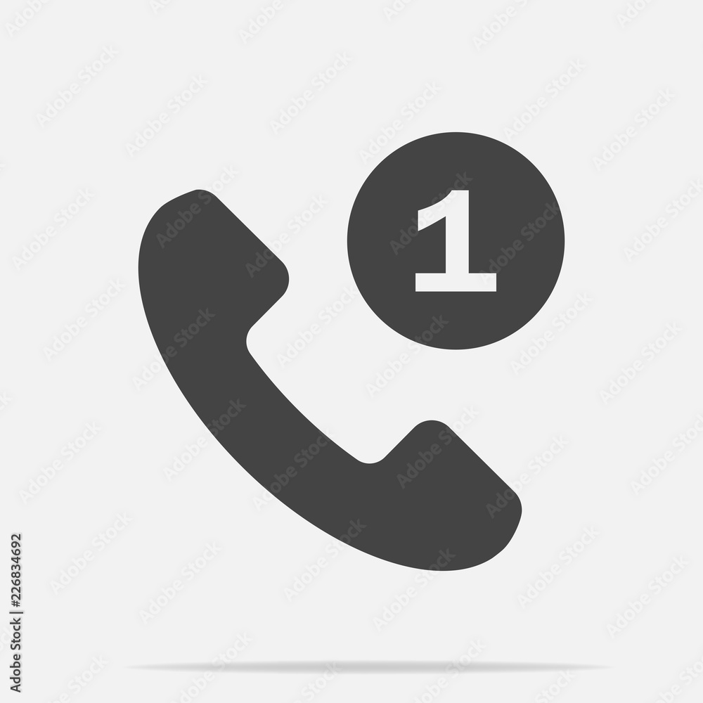 Poster handset vector icon. phone icon in flat style on gray background. layers grouped for easy editing il