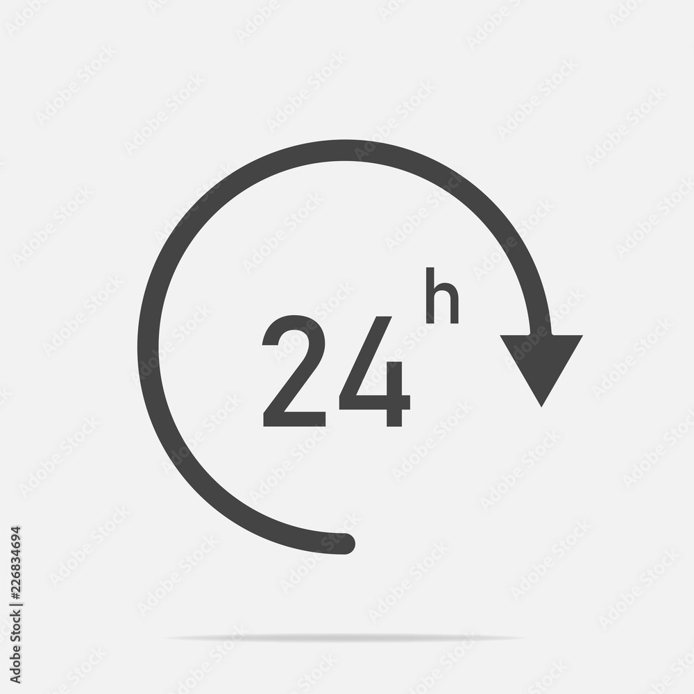 Aufkleber vector image round the clock. 24 hours. time icon. business concept pictogram. layers grouped for ea