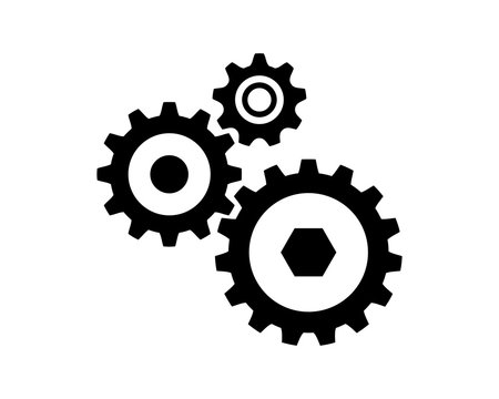 Connection of Gear Machine Template Sign Symbol Icon Logo Vector