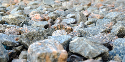 Seamless texture. Crushed granite and pebble gravel of gravel for game design.