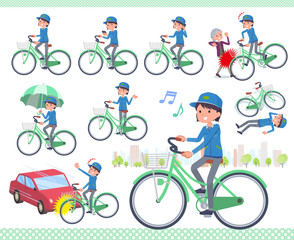 Naklejka premium flat type Delivery women_city cycle