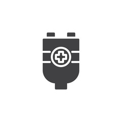 Blood transfusion system vector icon. filled flat sign for mobile concept and web design. Blood donation simple solid icon. Symbol, logo illustration. Pixel perfect vector graphics