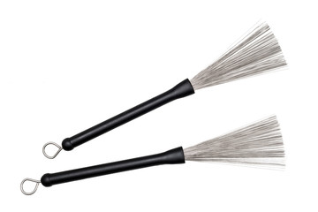 pair of drum brushes on white background