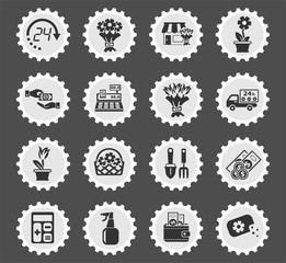 Obraz premium flower shop icon set