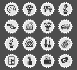 flower shop icon set