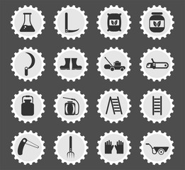 Obraz premium garden tools icon set