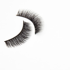 false eyelashes isolated on white