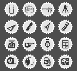 measuring tools icon set