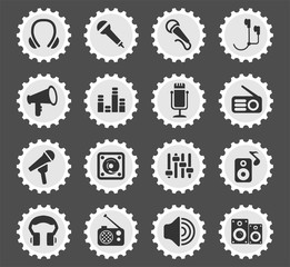 musical equipment icon set