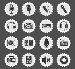 musical equipment icon set