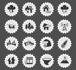 natural disasters icon set