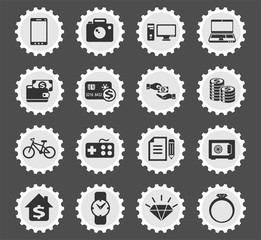 pawn shop icon set