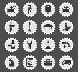 plumbing service icon set