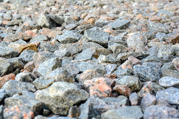 Seamless texture. Crushed granite and pebble gravel of gravel for game design.
