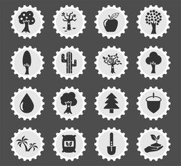 trees icon set